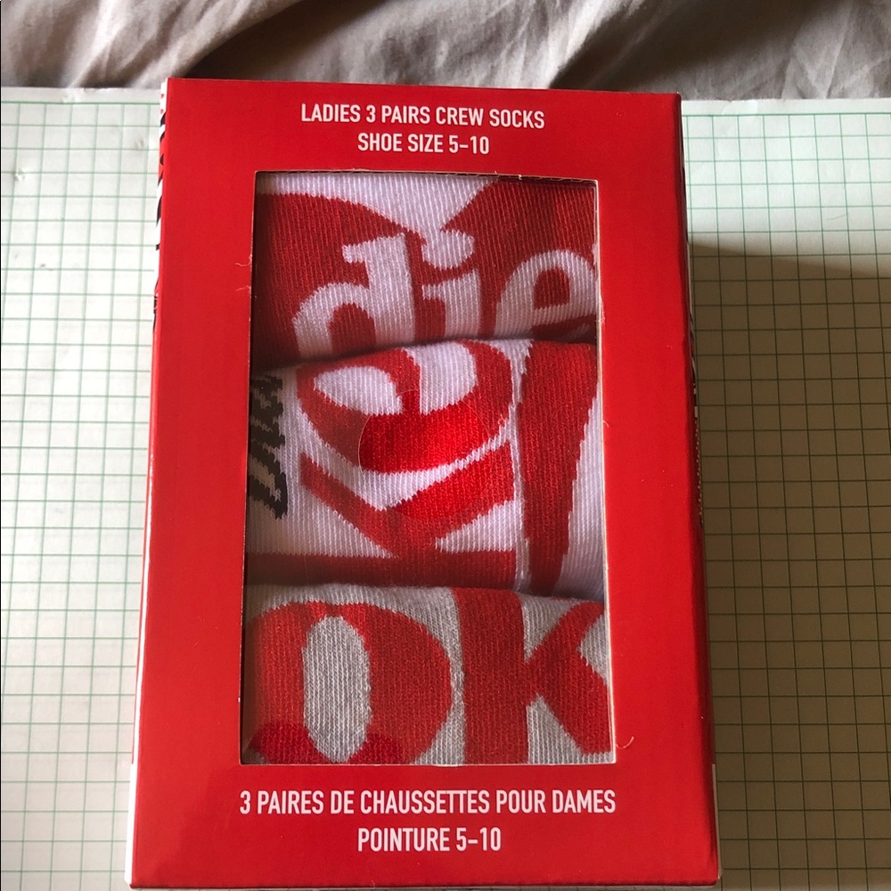 Coca Cola Red and White Crew Socks 3-Pack
